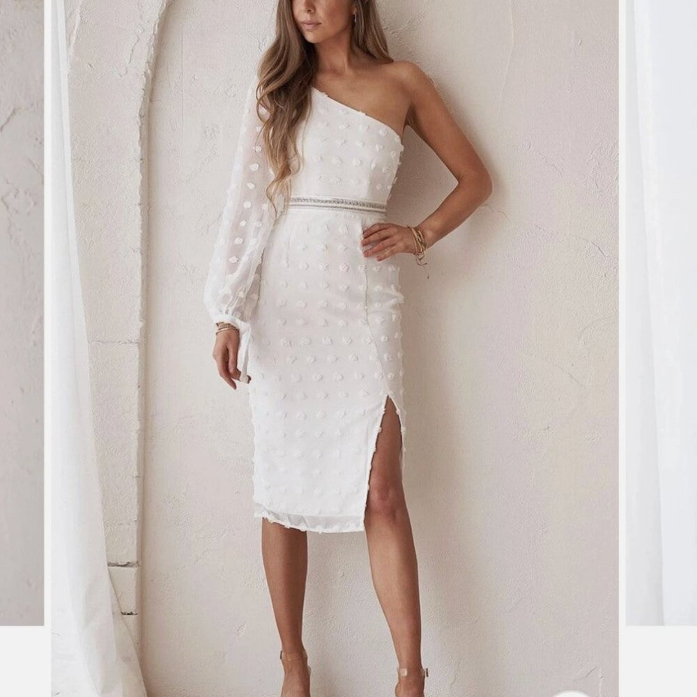 Jaus Alira One Sleeve Midi Dress size 12